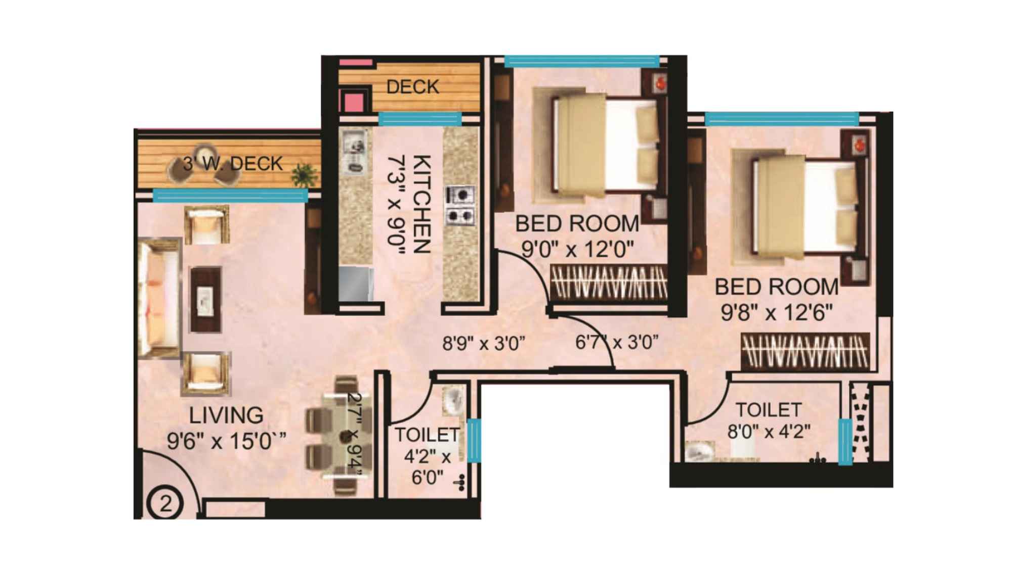 Neelam-Supremo-Floor-Plan-2-BHK-Deck-653-Sqft