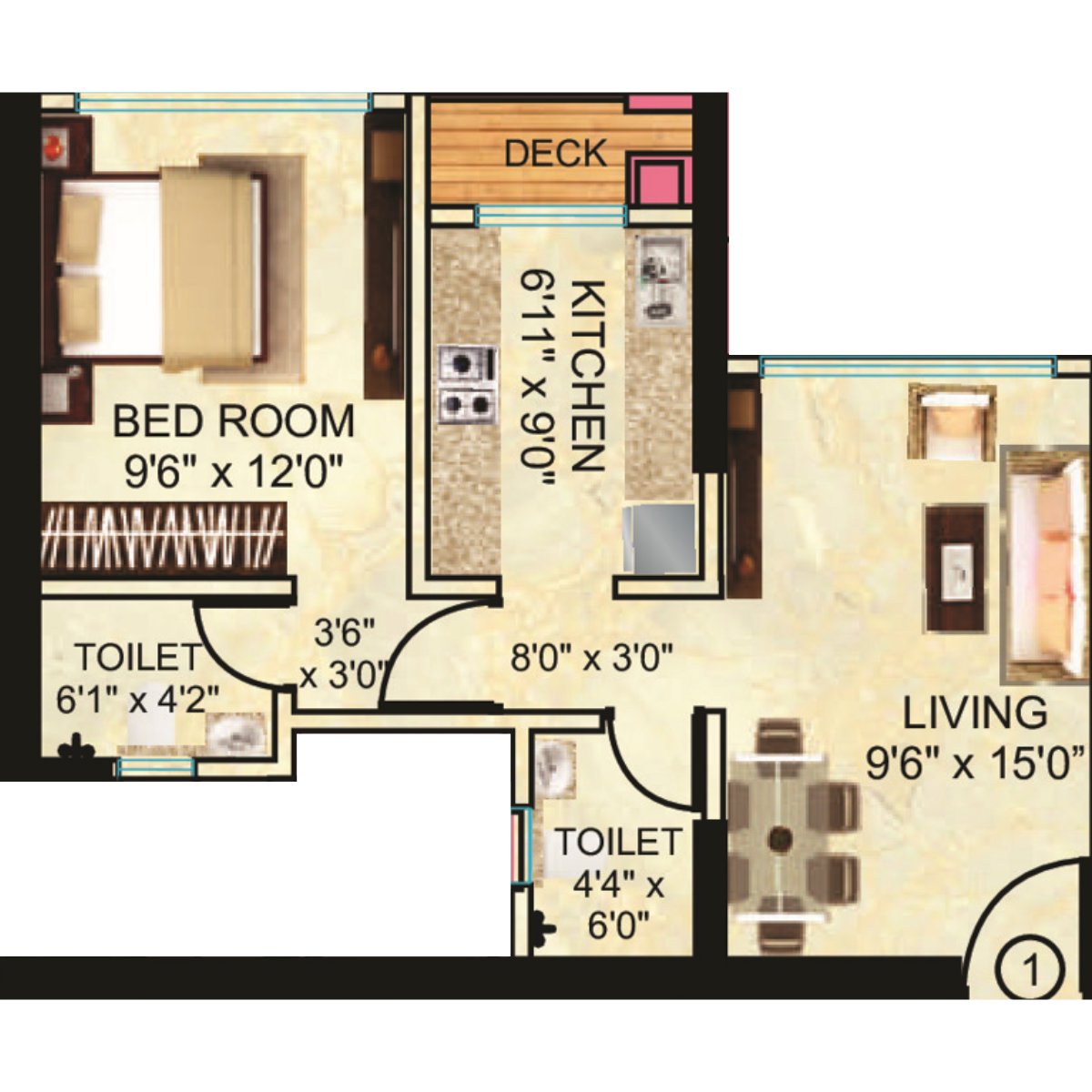 Neelam-Supremo-Floor-Plan-1-BHK-450-Sqft